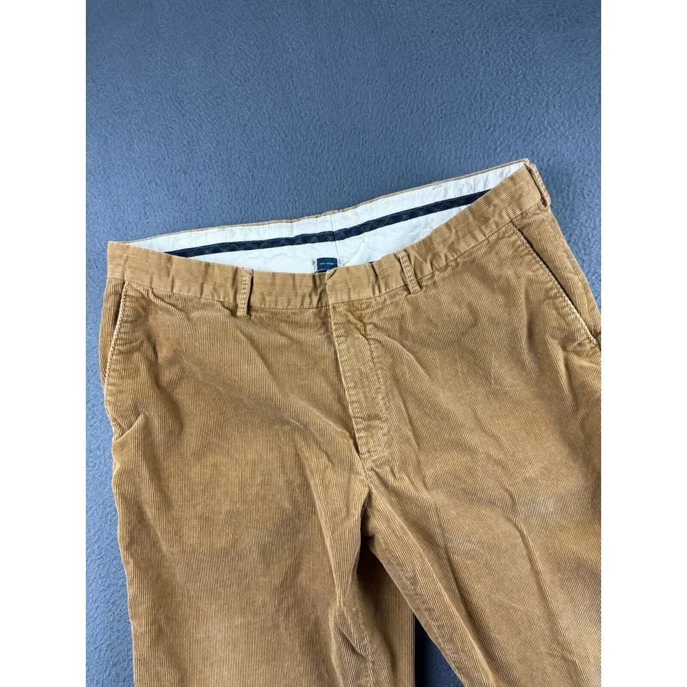Polo Ralph Lauren Pants Men's 37x33* Brown Corduroy Vintage Flat‎ Front Retro*